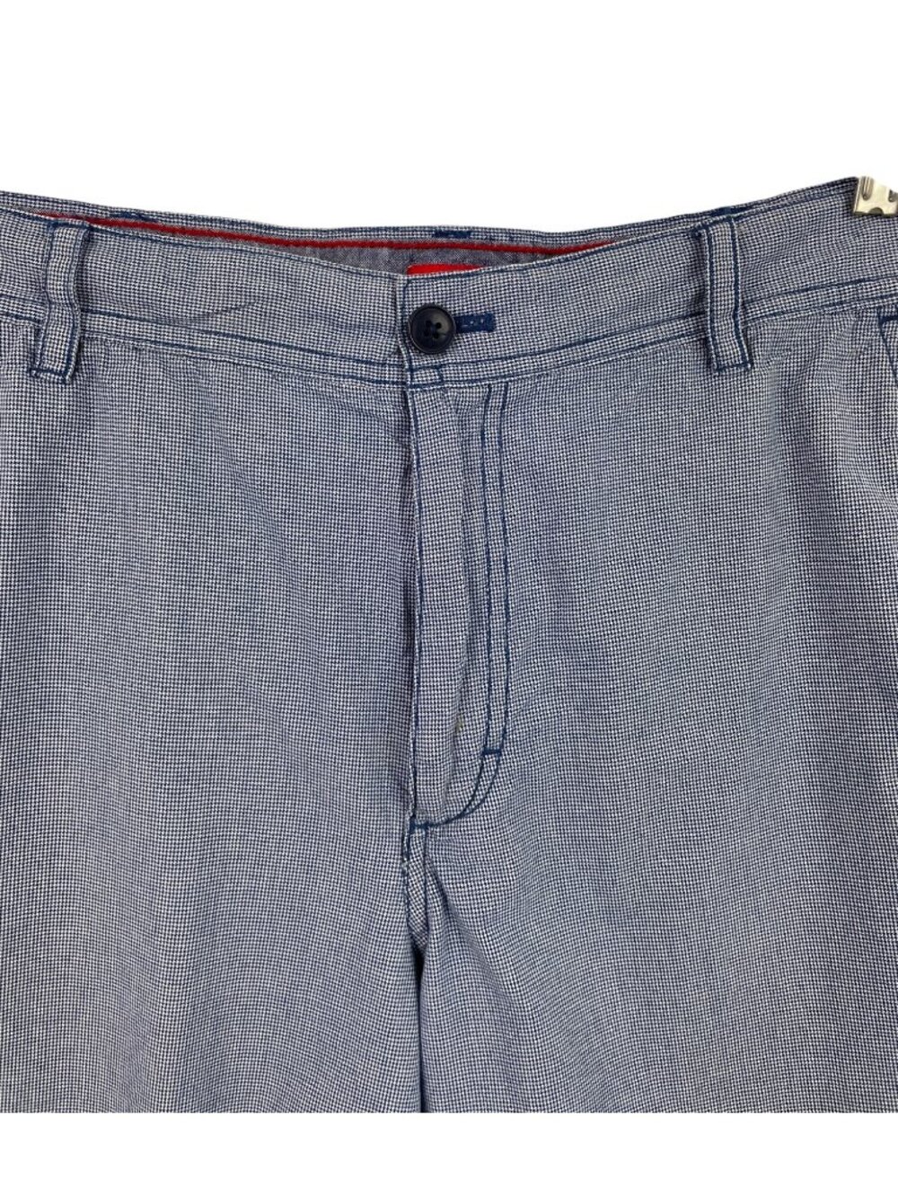 IZOD Blue/White Houndstooth Print Chino Shorts Mens Size 33 - Picture 3 of 8